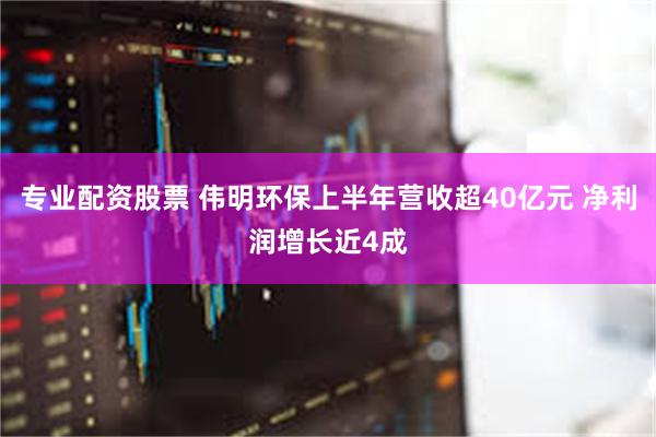 专业配资股票 伟明环保上半年营收超40亿元 净利润增长近4成