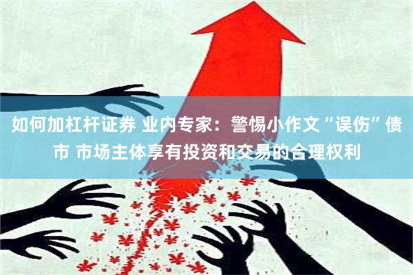 如何加杠杆证券 业内专家：警惕小作文“误伤”债市 市场主体享有投资和交易的合理权利