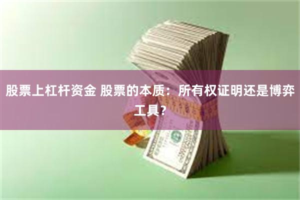 股票上杠杆资金 股票的本质：所有权证明还是博弈工具？