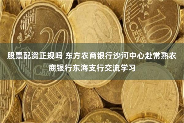 股票配资正规吗 东方农商银行沙河中心赴常熟农商银行东海支行交流学习