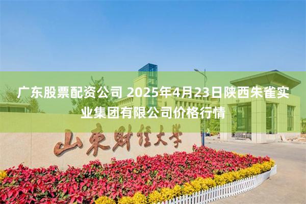 广东股票配资公司 2025年4月23日陕西朱雀实业集团有限公司价格行情